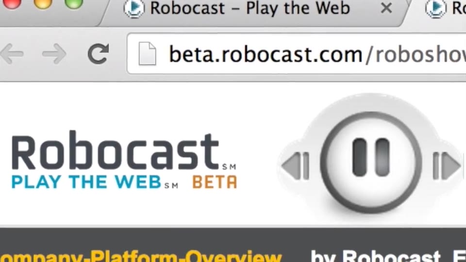 Robocast beta in the browser, from the 2014 platform overview