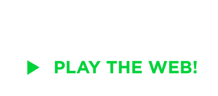 Robocast, Play the Web! logo, reversed version for dark backgrounds